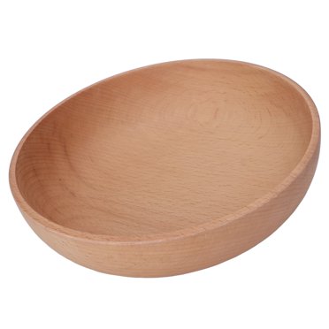 Wooden Bowl, Beech Wood Bowl for Serving Salad Fruit, Dip Sauce, Snack Rice Pasta Cereal
