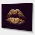 thumbnail image 3 of Designart Sexy Golden Metallized Female Lips II Canvas Wall Art, 3 of 4