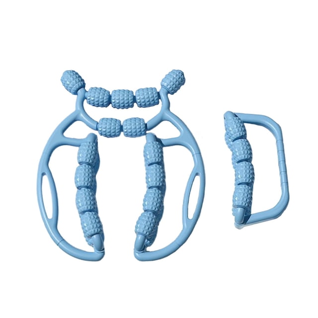 jinwen 2 Pieces Muscle Relax Roller Massagers Circular Leg Clamps for Arms Neck Gym Blue