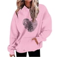 thumbnail image 1 of Penkiiy Chandails à Capuchon et Chandails pour Femmes, Mode Décontractée, Saint-Valentin, Imprimés, Manches Longues, 3TG, Rose, 1 of 5