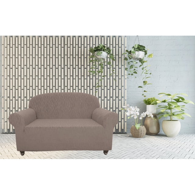(75x88 Pouces) Housse Extensible pour Causeuse - Taupe