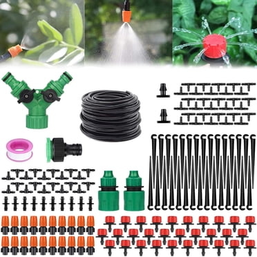 TopLLC Irrigation System Kit Drip Kit Garden Timer Tubing Hose Watering Drip Kits