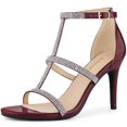thumbnail image 1 of BLISSFUL STEP Sandales à Talons Hauts Stilettos pour Femmes avec Bride à la Cheville Ornée de Strass, 1 of 6