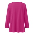 thumbnail image 5 of Breezora Tunique à Col Rond Oversize pour Femmes, Manches Longues, Chemise Rayée, Blouse Douce à Coupe Ample, Tenue Décontractée Décontractée, Confort Quotidien 2026, Taille TTG, Rose Vif, 5 of 5