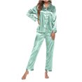 thumbnail image 1 of Qertyioot Ensemble Décontracté Ample pour Femmes Col Rond Manches Longues Pantalon Maison Économies d'Été, 1 of 6