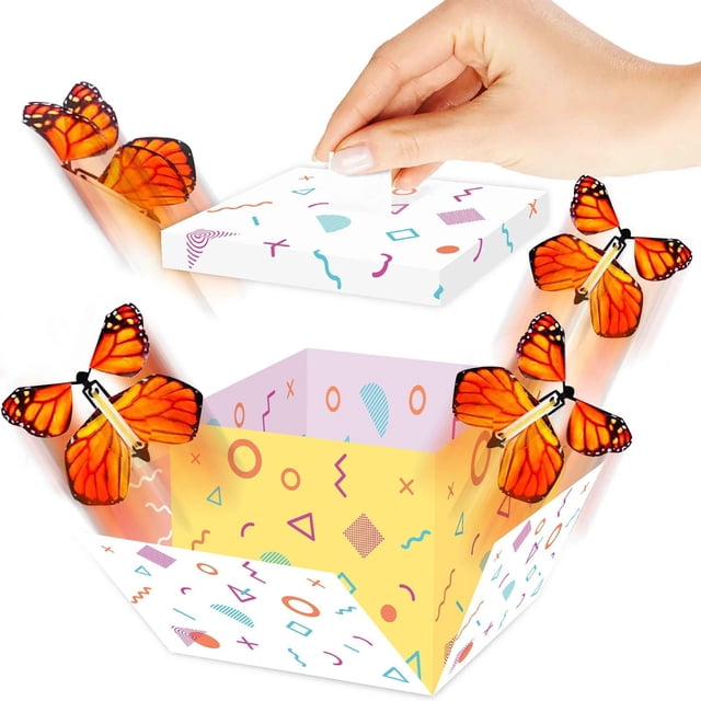 Ovzne Polygonal Gift Box Surprise Box Flying Box Butterflies Box Explosion Holiday Gift Box On Clearance