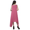 thumbnail image 4 of Moomaya Robe de Plage pour Femmes Sans Manches en Rayonne Unie à Ourlet Asymétrique pour Fête, 4 of 5