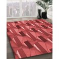 thumbnail image 3 of Ahgly Company Tapis d'Intérieur Rectangulaires Transitionnels Rouges Lavables à la Machine, 5 Pieds x 7 Pieds, 3 of 7