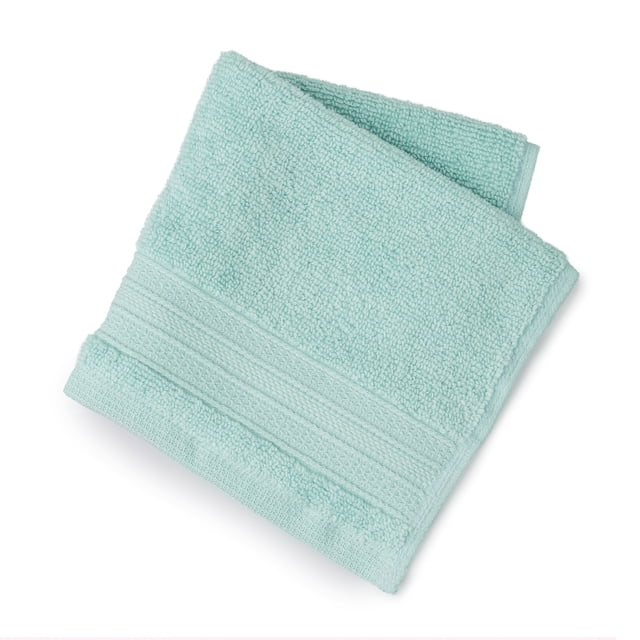 hometrends Solid 100% Cotton Washcloth, 1 Piece, 550 GSM, Highly Absorbent & Soft Bathroom Washcloth, Light Teal