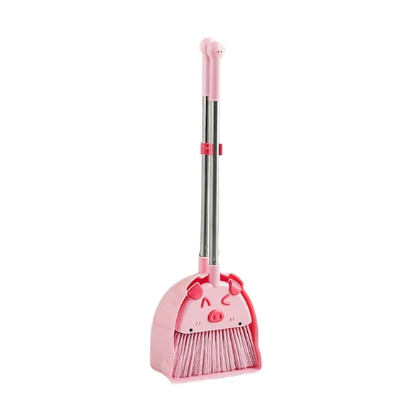 Ensemble Balai et Porte-Poussière pour Enfants Jouet Éducatif Jouets de Nettoyage Cadeau Nettoyage Balayage Jeu Rose