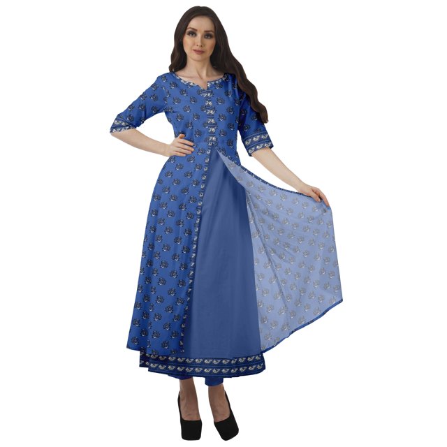 Moomaya Ensemble Kurta de Fête Indienne de Designer Ensemble Ethnique Robe Tunique Pantalon pour Femmes-m
