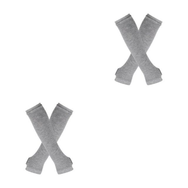 ZheElen Easy To Wear Over Knee Socks Highly Elastic And Durable Soft And Breathable Wide Application Polyester Easy To Match light gray 2Set