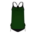 thumbnail image 5 of Moxiu Women's Two Piece Tankini Bathing Suits T-Back Top Ruched Padded Modest Swim Shorts Summer Basic Swimwear Army Green,S, 5 of 5