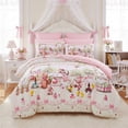thumbnail image 2 of JOLUSERE Cartoon Pink Comforter Twin Set，2-Pieces Lovely Kitten Pattern Bedding Set for Kids, 2 of 10