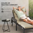 thumbnail image 4 of Outsunny Outdoor Lounge Chair Cushion with Back Ties, Beige, 4 of 10