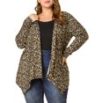 thumbnail image 2 of GRACE & GRANDEUR Women's Plus Halloween Leopard Prints Front Opening Cardigan, 2 of 8