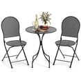 thumbnail image 2 of Costway 3pcs Patio Bistro Set Outdoor Conversation Furniture Table & Folding Chair, 2 of 10