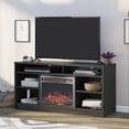 thumbnail image 1 of Ameriwood Home Hendrix 55" TV Stand with Electric Fireplace Insert and 6 Shelves, Black Oak, 1 of 9