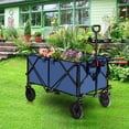 thumbnail image 2 of Costway Chariot Utilitaire de Camping Pliant et Rabattable avec Roues et Poignée Réglable Bleu Marine, 2 of 10