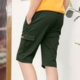 thumbnail image 4 of QIPOPIQ Boys Cargo Shorts Elastic Waist Multi Pocket Contrast Summer Shorts Clearance, 4 of 9