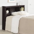thumbnail image 1 of South Shore Spark Twin Bookcase Headboard with Storage, in Chocolate, 1 of 11