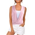 thumbnail image 1 of Timegard Camisoles pour Femmes Col en V Froncé devant Croisé Confortable Chic Décontracté Sans Manches Chemises Haut Blouse, 1 of 5