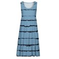 thumbnail image 5 of SMihono Robes d'Été Bohémiennes pour Femmes Grande Taille Mode Décontractée Sexy Col Carré Imprimé Robes d'Été Sans Manches Robe Pull, 5 of 5