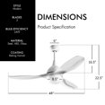 thumbnail image 4 of Costway Ventilateur de Plafond 48 Pieds' avec Télécommande, Lumière DEL à Intensité Réglable, Pales Modernes Réversibles, 4 of 10