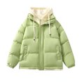 thumbnail image 1 of Pisexur Winter Coats for Men Long Sleeve Solid Color Mens Winter Jacket Casual Zipper Button Drawstring Warming Jacket Oversized Hooded Jacket Outerwear with Pockets S-3XL, 1 of 2