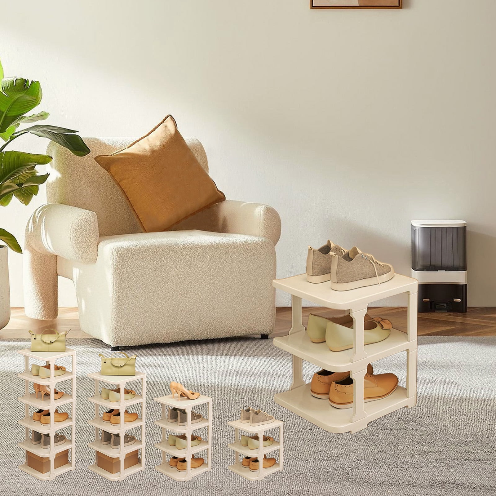 Vaidha Organiseurs de Chaussures pour Garde-Robe, Boîte de Rangement en Plastique pour Chaussures pour Entrée et Salon, Armoire Robuste Empilable pour Espadrilles, Bacs