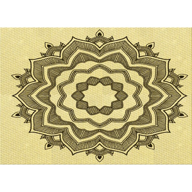 Ahgly Company Machine Washable Indoor Rectangle Transitional Mustard Yellow Area Rugs, 6' x 9'