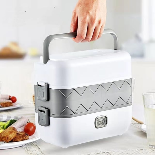 COFEST Electric Lunch Box Portable Food Warmer Heater, Faster Heated Lunchbox 110V for Office Home Heating Microwave with 304 Stainless Steel Bowl White