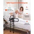 thumbnail image 2 of KFFKFF Bed Rails for Elderly Adults Bed Side Assist Rail with Floor Support, Motion Sensor LED Light, 300LBS Dual-Handle Support, Adjustable Handle Length, Storage Pocket, 2 of 9