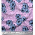 thumbnail image 1 of Soimoi polyester Crepe Fabric Anemone Floral Print Sewing Fabric Yard 42 Inch Wide, 1 of 4
