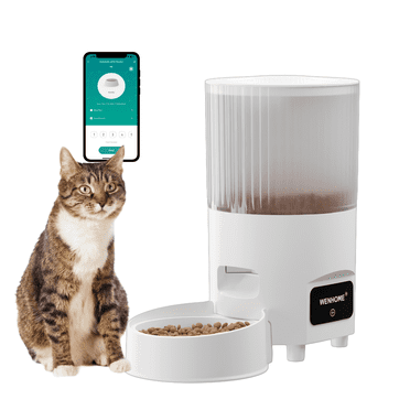 WENHOME Automatic Cat Feeders with APP: WiFi Pet Dry Food Dispenser 3L,Timed Auto Pet Feeder Programmable,Up to 10 Feeding Schedule Per Day(12 Portions per schedule)
