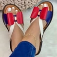 thumbnail image 2 of Leutsin Stretch Orthotic Slide Sandals Sandals Woven Beach Wedge Slippers Bow Shoes, 2 of 5