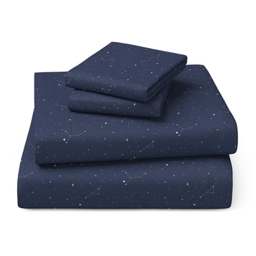 Mainstays Kids Ensemble de draps en microfibre, lit 2places, motif espace, 4 pièces