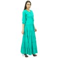 thumbnail image 4 of Bimba Women's 3/4 Sleeve Summer Cotton Maxi Dress Drawstring Waist, 4 of 8