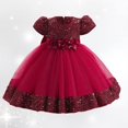 thumbnail image 2 of Robe Formelle pour Filles, Manches Bouffantes, Robe de Bal, Robe en Tulle, Robe de Princesse pour Filles 6-12 Mois, 2 of 6