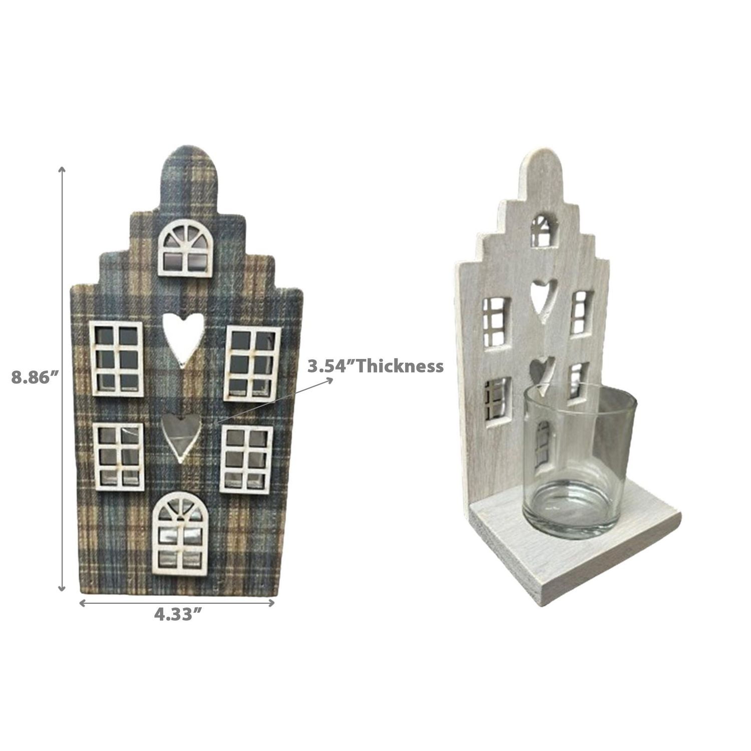 Bougeoir Maison En Bois À Carreaux