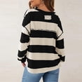 thumbnail image 4 of Styesk Chemises à Manches Longues pour Femmes Chemise Rayée Tendance Ample Col Rond Tunique Décontractée Patchwork Douce Légère Chandail en Molleton, 4 of 7
