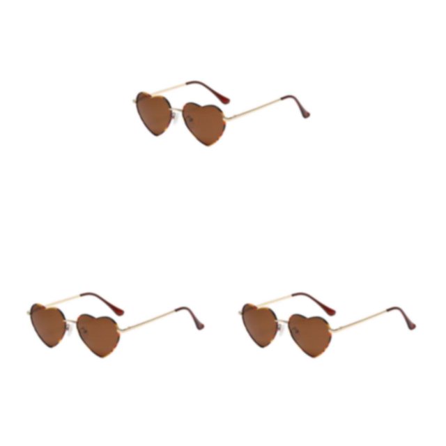 maskred PVC Heart-Shaped Glasses Non-Slide Silicone Nose Pads And Mulitple Colours For Chic Look Gold Metal Leopard tea 3Set