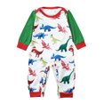 thumbnail image 1 of Tenue d'Intérieur Imprimé Dinosaure Parent-Enfant Col à Manches Longues Ensemble Robe Parents et Enfants, 1 of 6