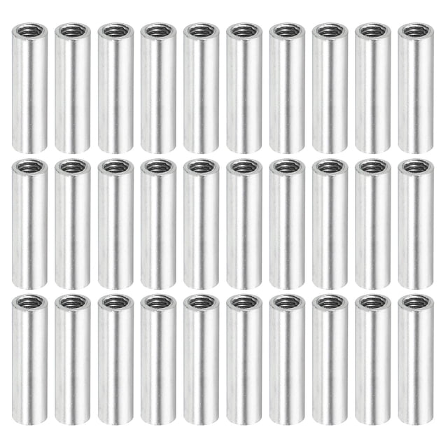 Unique Bargains Écrou d'Accouplement Rond M4x0,7 Mm 20mm Fileté Connecteur Tige Tige Tube Goujon 30 Pack