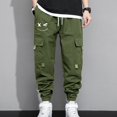 thumbnail image 1 of RXIRUCGD Pantalon Cargo Décontracté Sportif Multi-Poches Tendance Mode Homme, Vert Armée, Taille : 2TG, 1 of 6