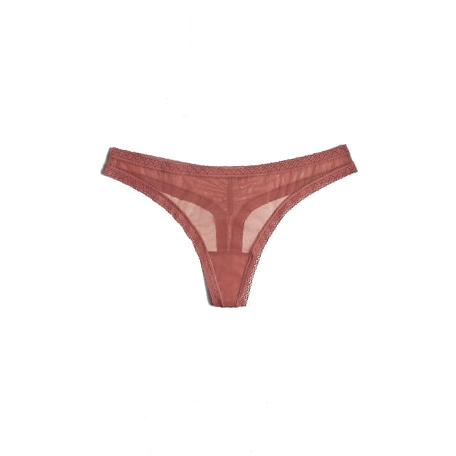 Blush Culotte String à Bordure en Dentelle en Maille - 0259622