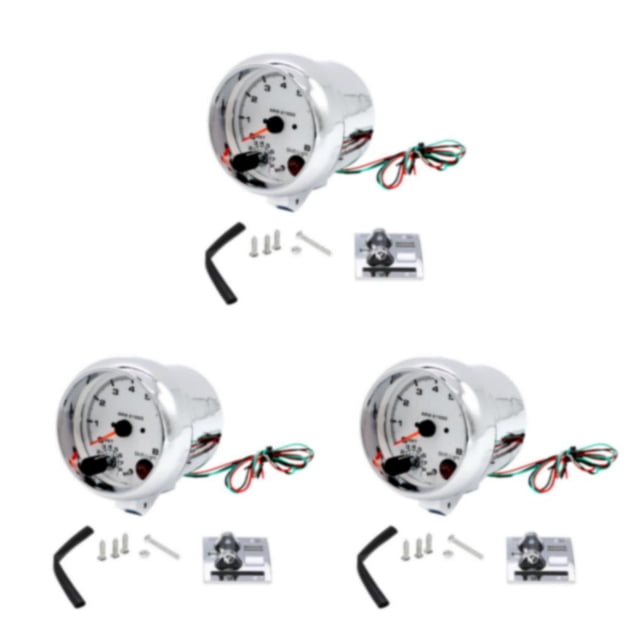 Youkk ABS 12V Car 3.75Inch Tachometer Tacho Gauge Tachometer Gauge with 7 LED Colors Shift Light 0-8000 RPM 3Set
