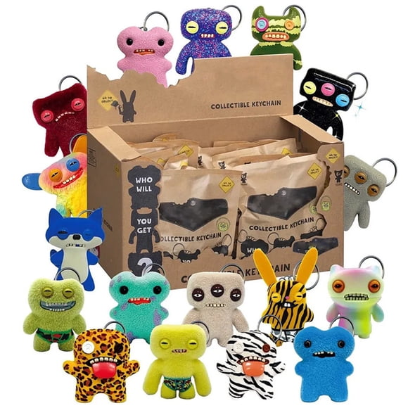 Fugglers Plush Clearance! 6 Inch Fuggler Keychain Funny Ugly Monster Plush Collectible Toy, Ideal Halloween Birthday Gifts for Boys & Girls (Random one)