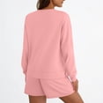 thumbnail image 5 of HAiming Ensemble 2 Pcs pour Femmes Chandail Col Rond Chandails en Molleton et Shorts Surdimensionnés Amples, 5 of 5