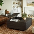 thumbnail image 1 of GUNAITO Table Basse à Plateau Relevable avec Rangement, Table Basse Carrée et Table Centrale Style Ferme Moderne pour Salon, Espresso Noir, 1 of 8